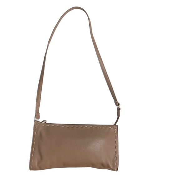 Preston & York Tan/ Brown Leather Shoulder Bag Purse Flat Handbag 10 x 5.5 ins - Picture 7 of 11